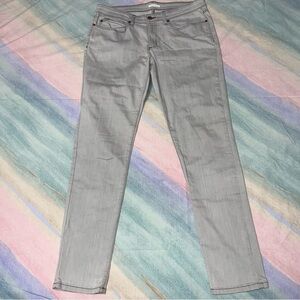 Eileen Fisher Light Wash Gray Denim Jeans Skinny Size 12 Stretch Organic Cotton